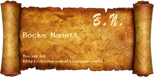 Bocke Nanett névjegykártya